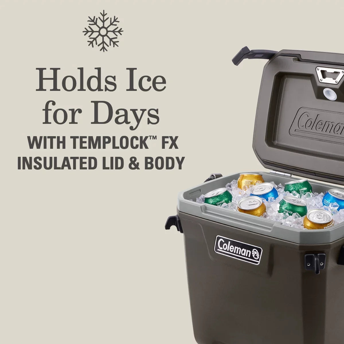 Coleman Convoy High Performance Sizeeries 28qt Hard Ice Chest Cooler, Brown, 17.75"' x'13.25" x 19.5"