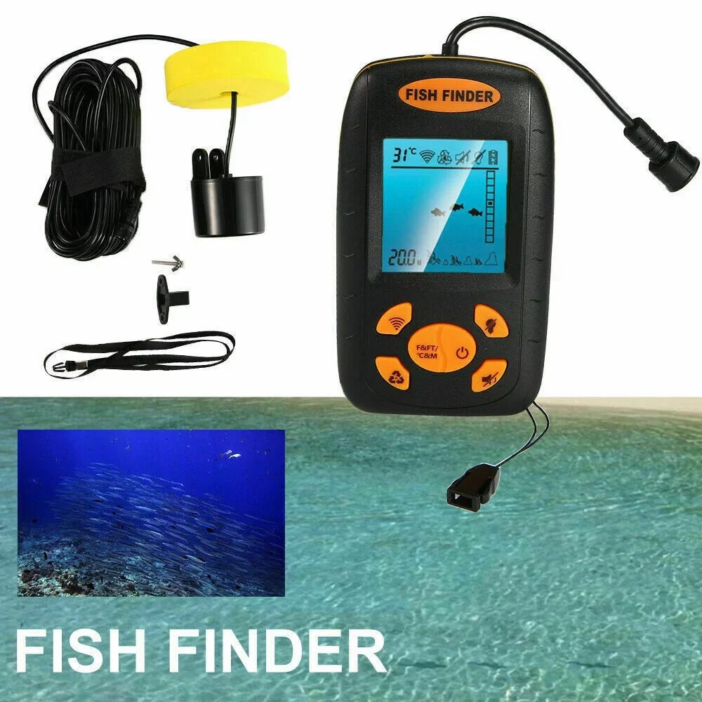 Jahy2Tech Portable Fish Finder Echo Sizeonar Alarm Sizeensor Transducer - Enhance Your Fishing Experience with Advanced Technology