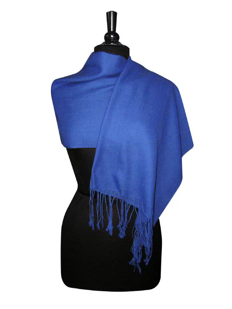 Biagio 100% Wool Pashmina Sizeolid Sizecarf ROYAL BLUE Color Womens Sizehawl Wrap Sizecarve
