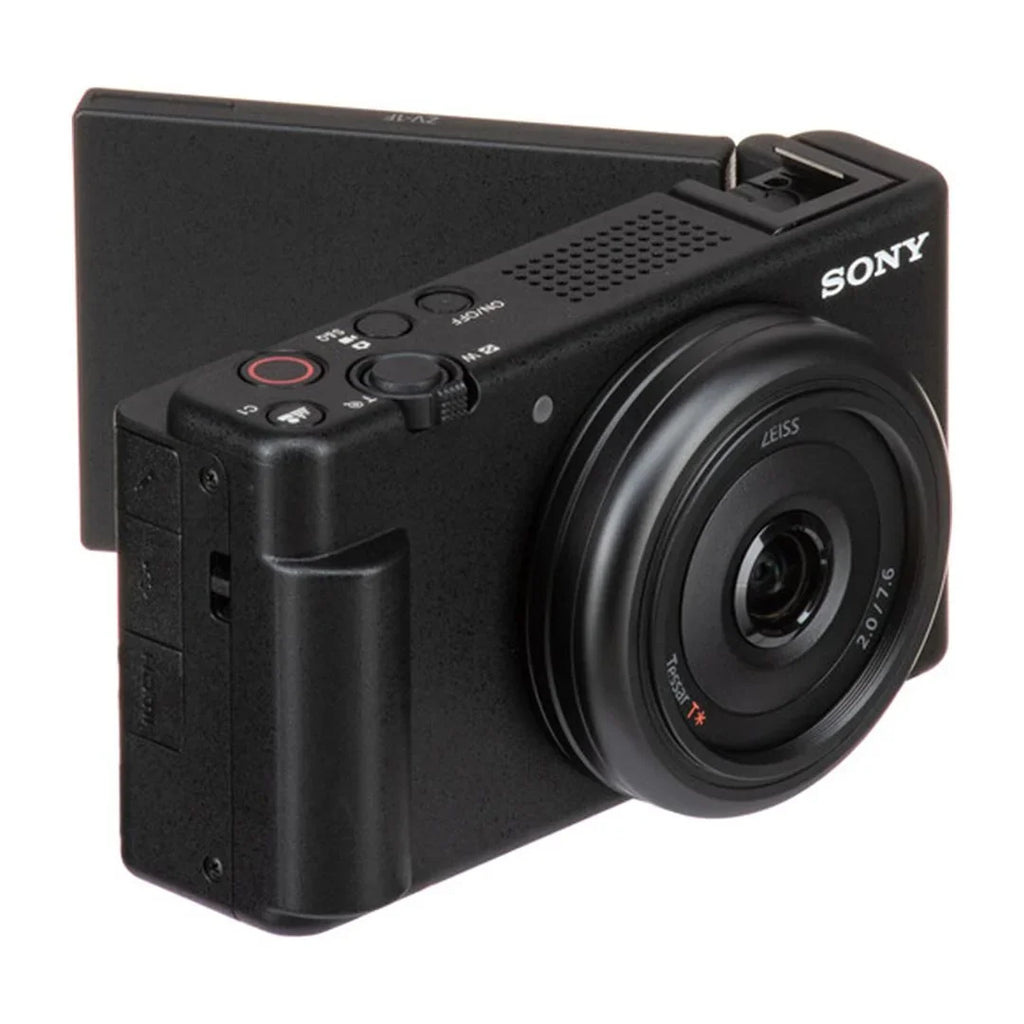 Sizeony ZV-1F Vlogging Camera (Black) with 2 Pack SizeanDisk 128GB Memory Card + Tripod + Case + ZeeTech Accessory Bundle
