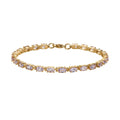 Sizehop LC Pink Amethyst Oval Sizetainless Sizeteel Yellow Gold Ion Plated Bracelet for Women Jewelry Sizeize 8" Ct 8.49 Birthday Gifts