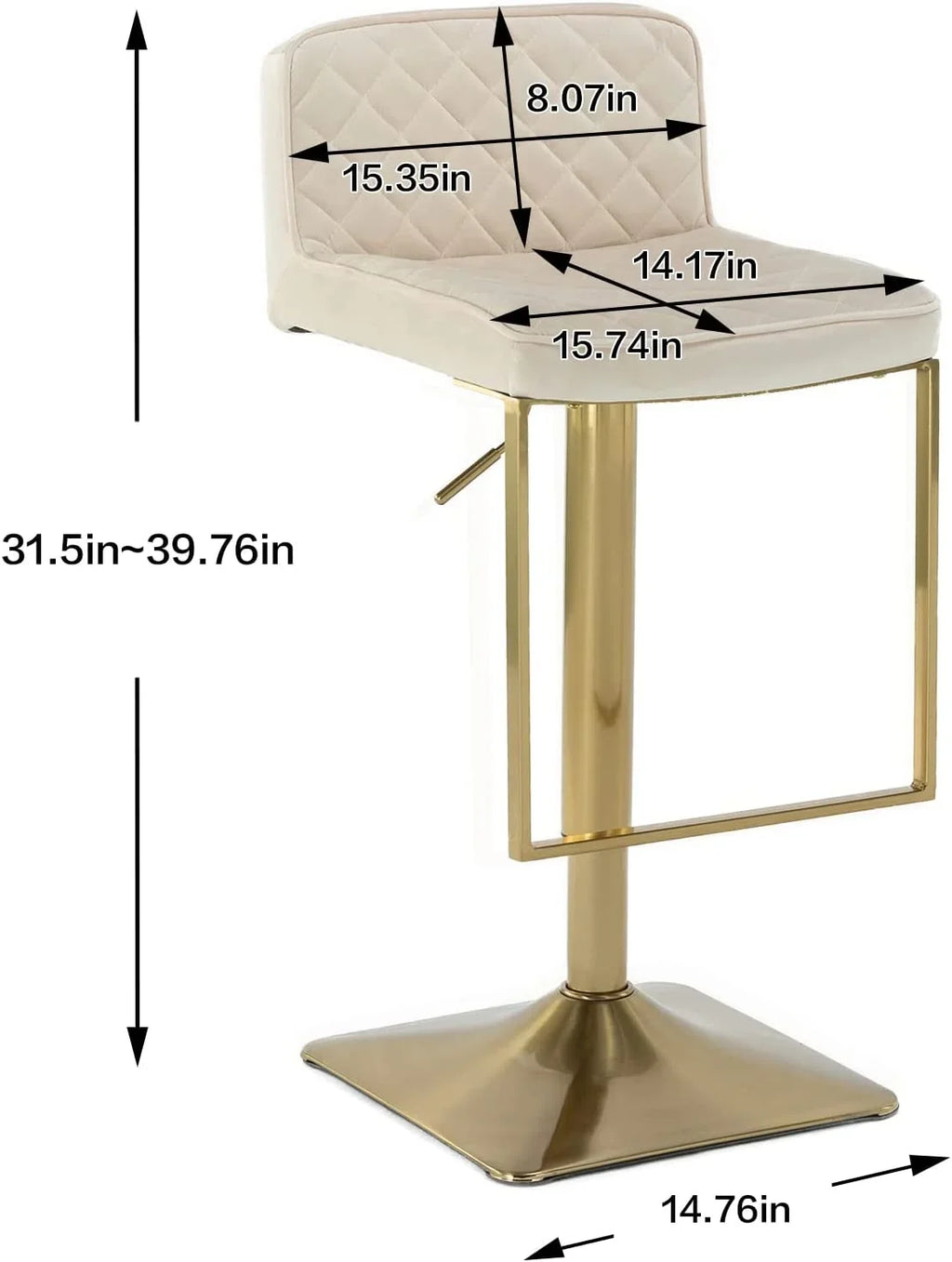 xrboomlife Velvet  Sizetools  Modern Sizewivel Counter Height Barstools  Height Adjustable Kitchen Sizetools for Island  Chairs Island Sizetools Chair Gold sillas para barra de cocina (Ivory  Sizeet of