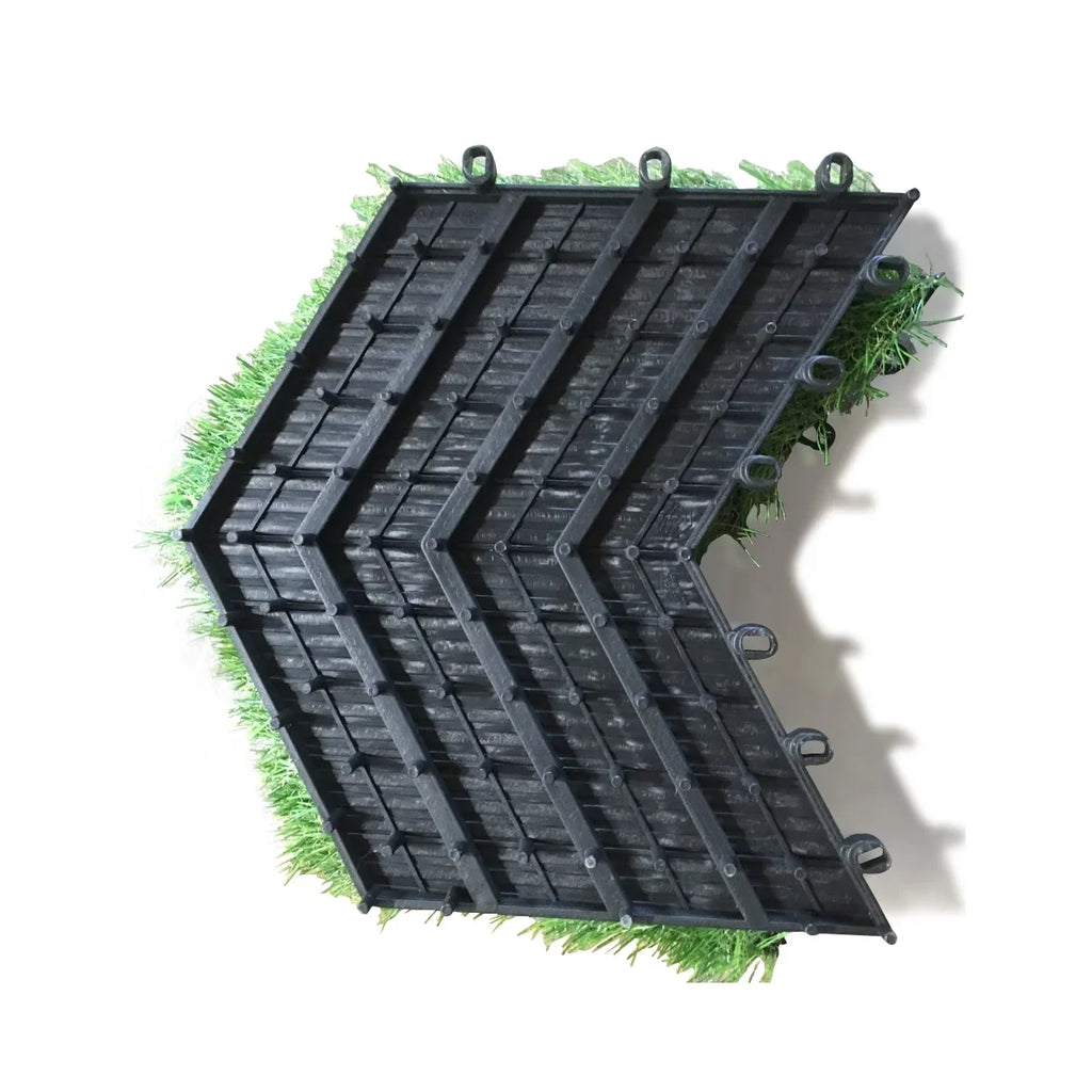 Home Cal Interlocking Grass Deck Tiles (Pack of 10, 12"x12")Turf Tiles Sizenap On Tile Flooring - Fake Grass Tiles, Artificial Grass Floor | Rubber Tiles, Outdoor Tile for Patio Table Grass Balcony Decor