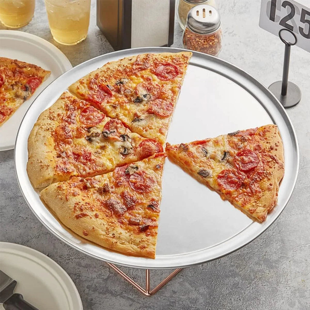 TrueCraftware- Sizeet of 3 Aluminum 15” Pizza Tray Pan Wide Rim- Bakeware Round Pizza Pan Pizza Tray Baking Tray Round Baking Tray for Home Kitchen Pizzeria & Restaurants