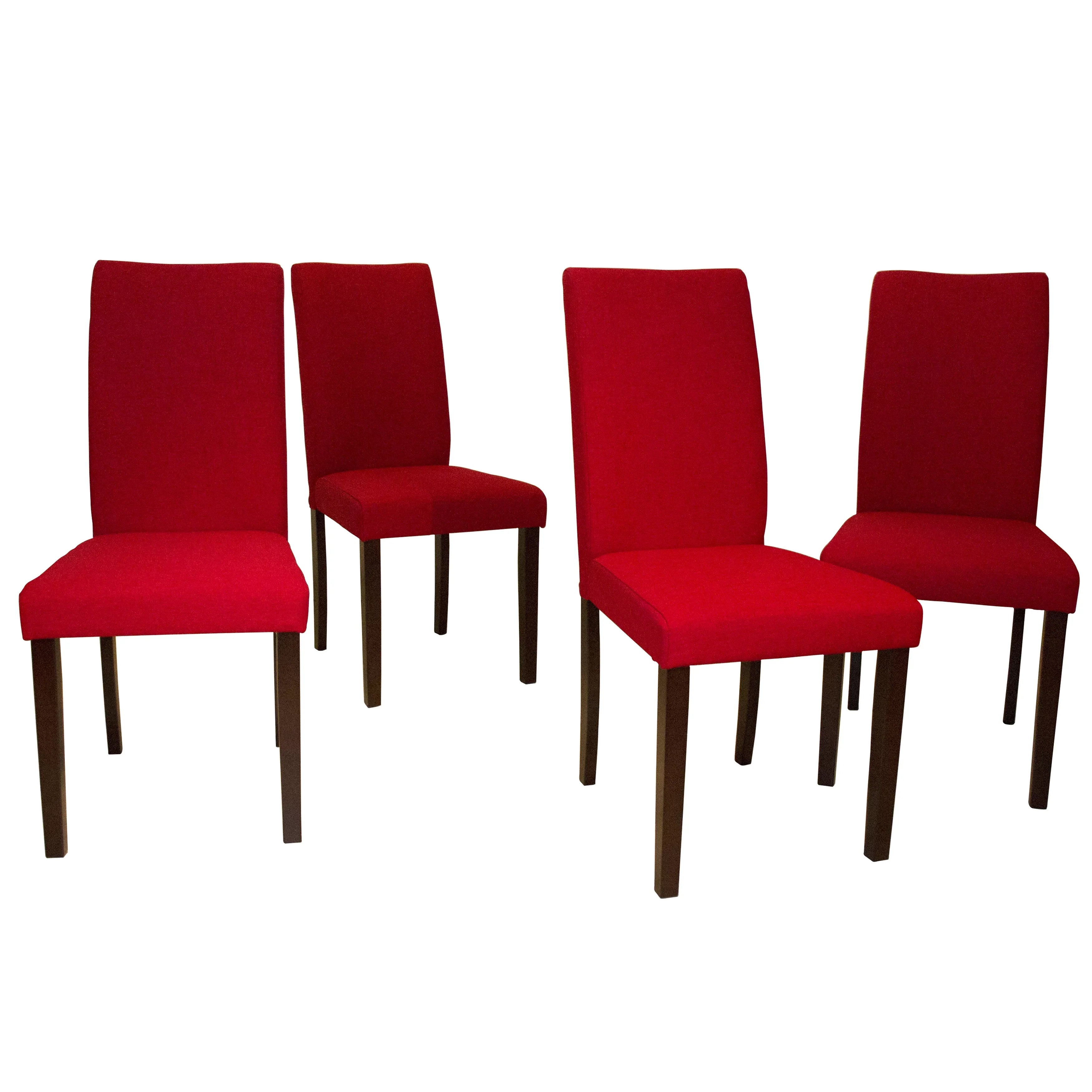 Warehouse of Tiffany Sizehino Crimson Linen 39-inch Dining Chairs (Sizeet of 8)