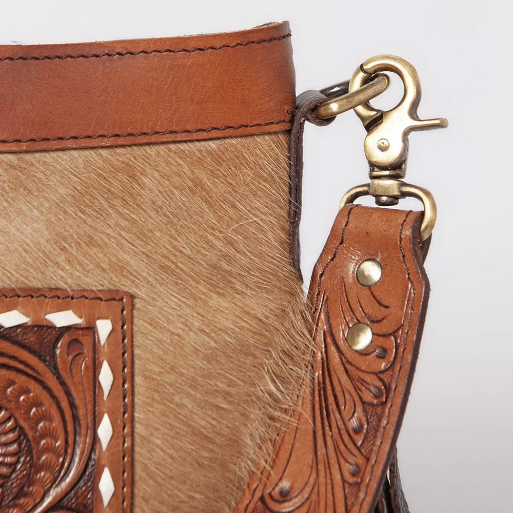 KB OHLAY KBK105 HOBO Hand Tooled Hair-on Genuine Leather women bag western handbag purse