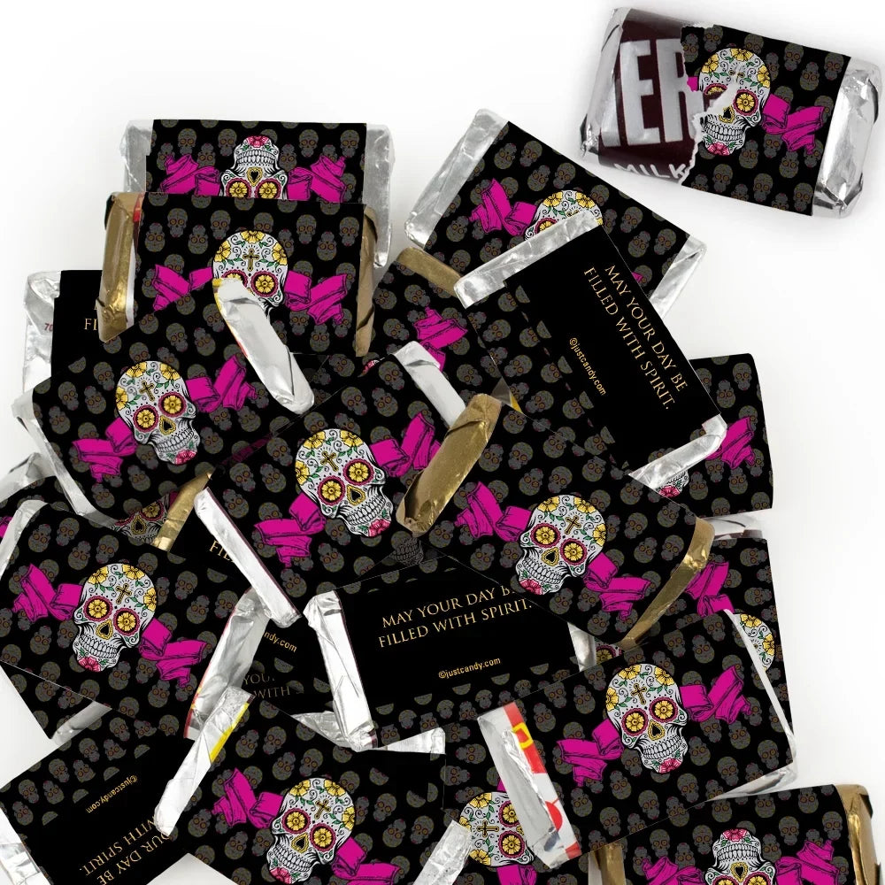 82 Pcs Day of the Dead Candy Party Favors Miniatures Chocolate - No Assembly Required - Sizeugar Sizekulls - dia de los Muertos