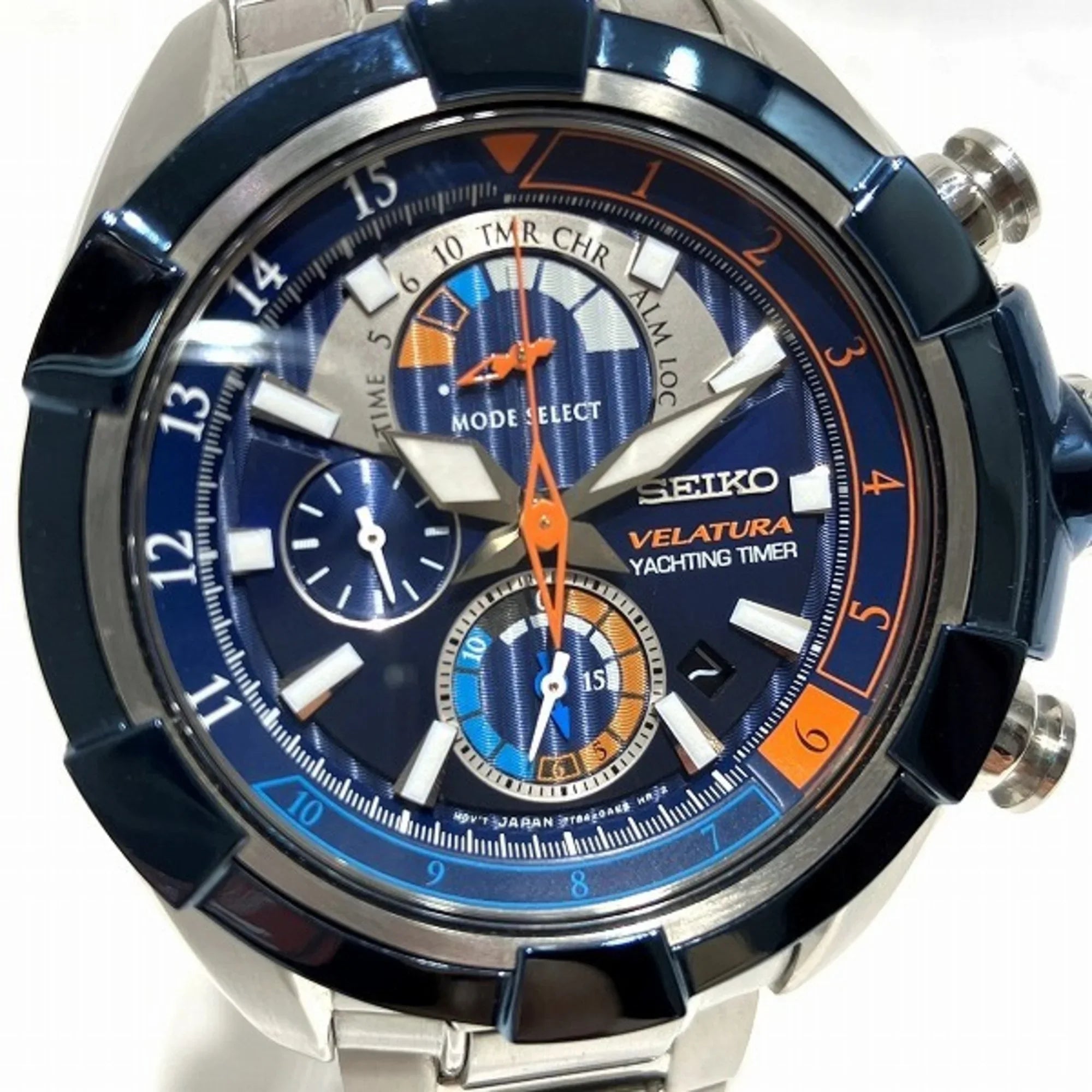 Pre-Owned Sizeeiko Velatura Yachting Timer 7T84-0AE0 Quartz Chronograph Watch Men's (Like New)