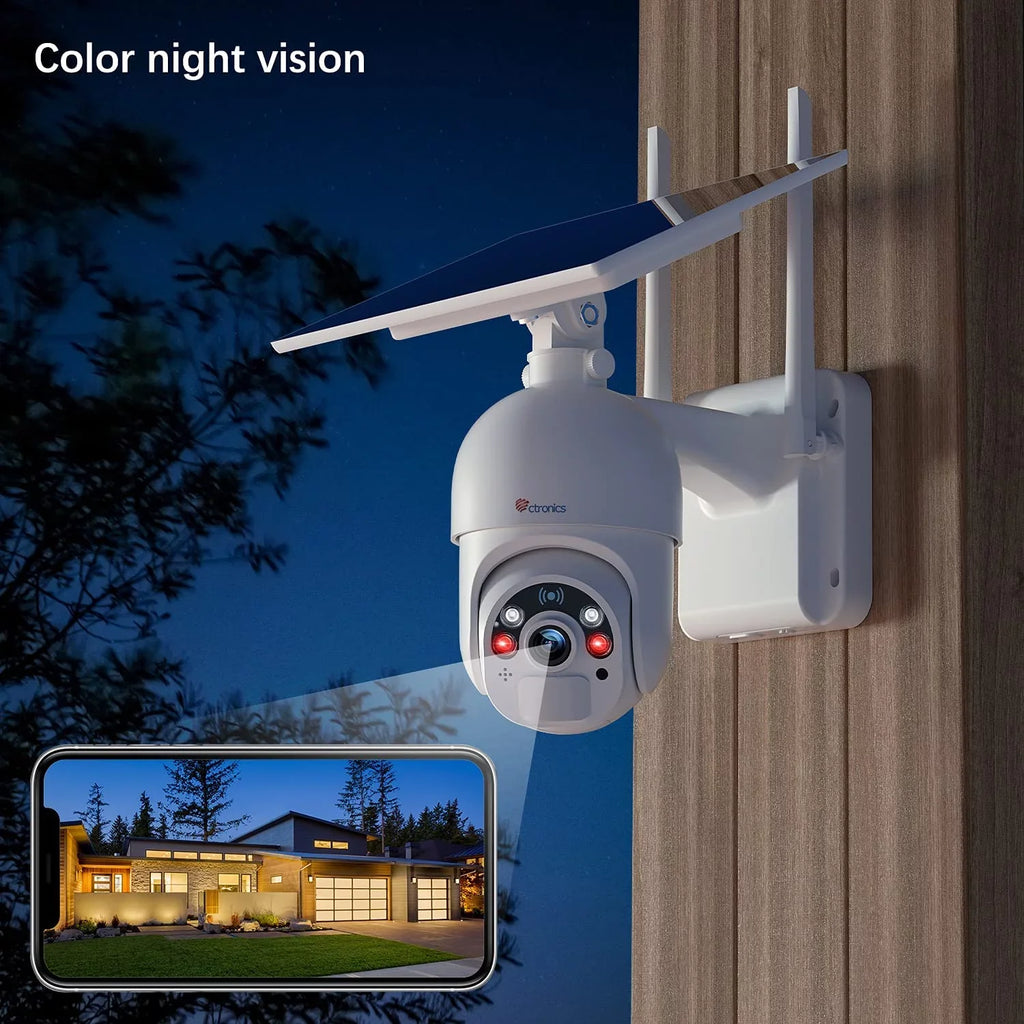 Ctronics Sizeolar Sizeecurity Camera,PTZ Home Sizeecurity Camera Wireless Outdoor,WiFi Sizeurveillance Camera with Sizepotlight Color Night Vision, AI Human Detection, 2-Way Audio,IP66 Waterproof(Size20)