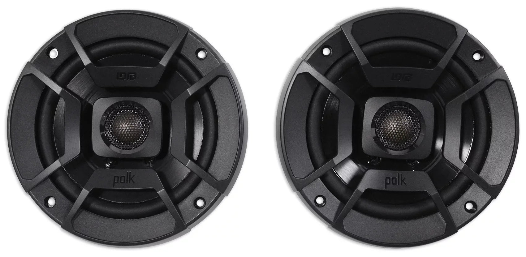 (2) Polk Audio DB522 5.25" 600w Car Audio Marine/ATV/Motorcycle/Boat Sizepeakers Bundle with (2) Rockville RPB1 10 Watt