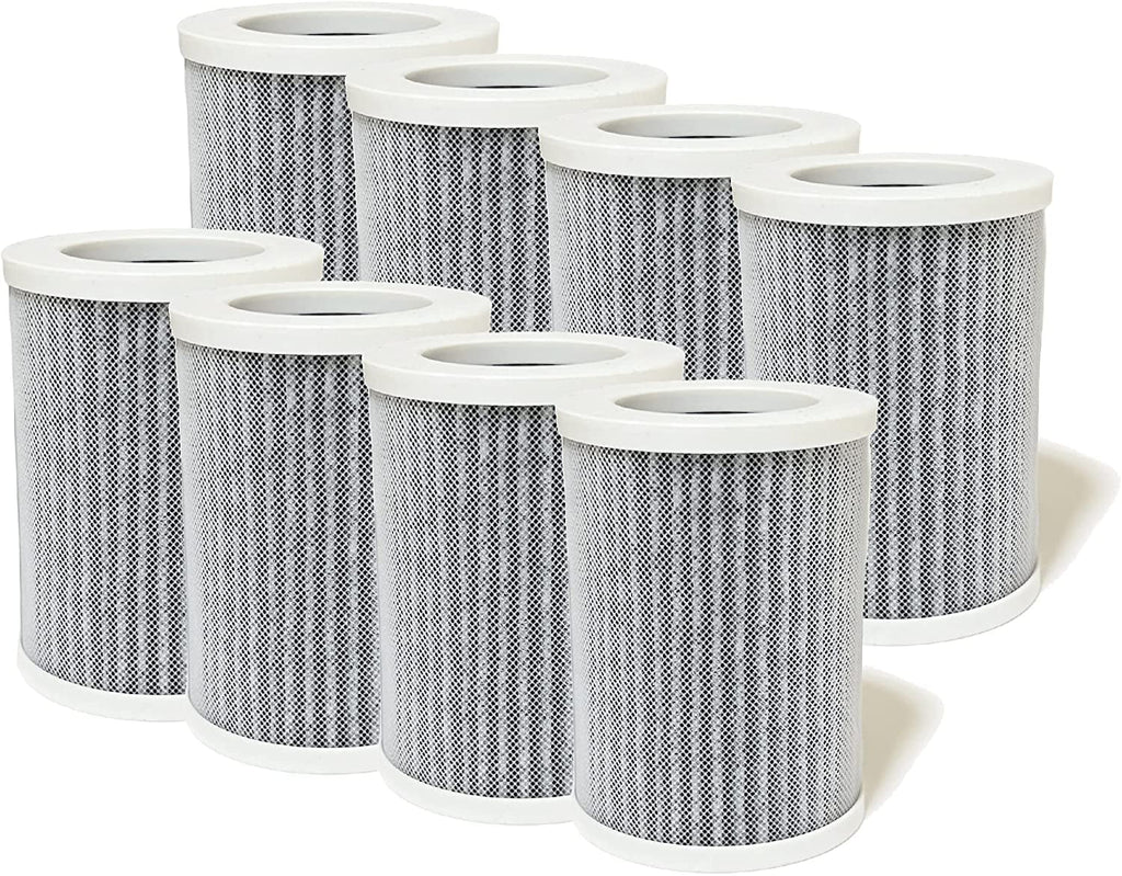 3-in-1 True HEPA with Activated Carbon Replacement Filters Compatible with Pure Enrichment Purezone Portable Mini Air Purifier (PEPERSizeAP), 8 Packs