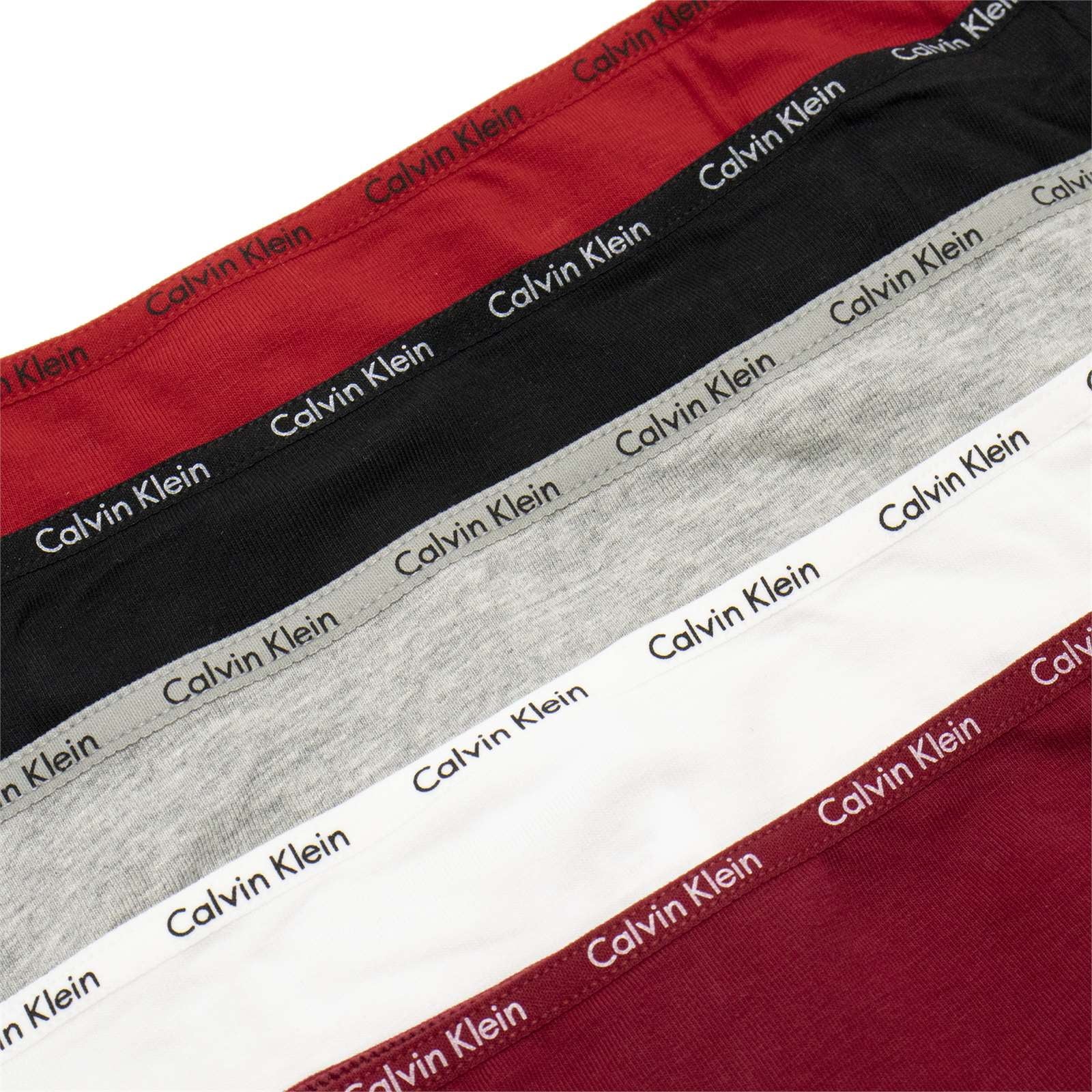 Calvin Klein Women's 5-Pack Sizeignature Cotton Bikini, Red Gala \ Black,M - USize
