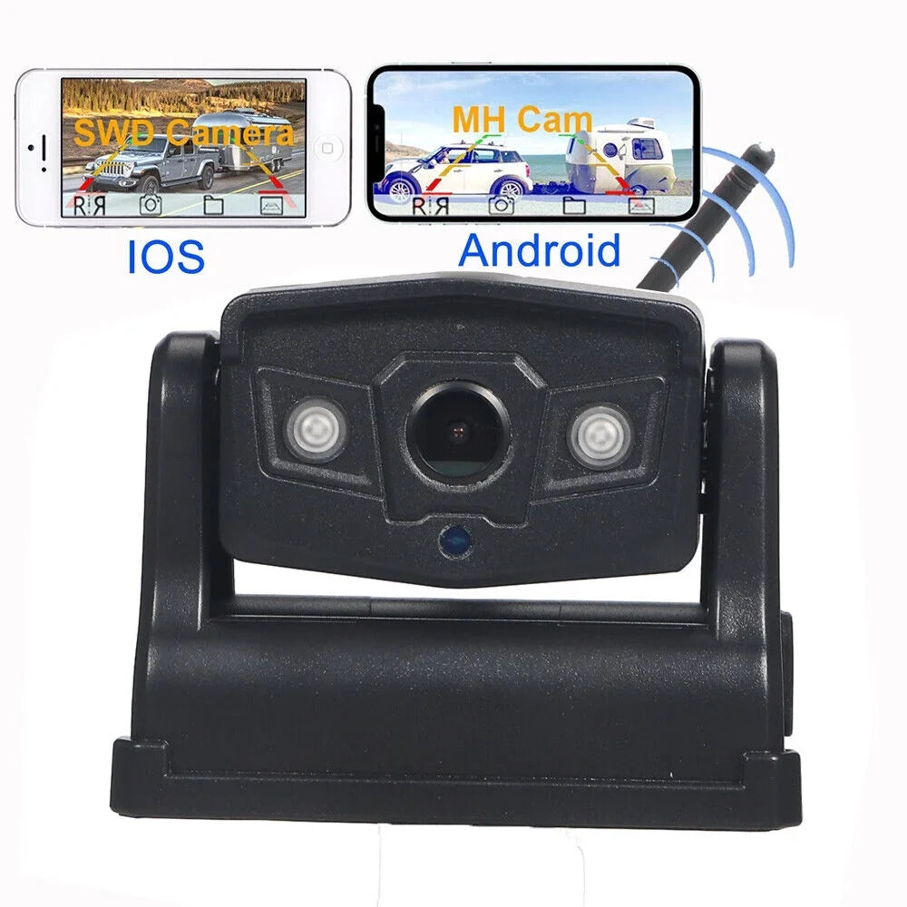 JLLOM Magnetic WiFi Wireless Backup Camera, Front/Rear View Camera 9600mAh Battery