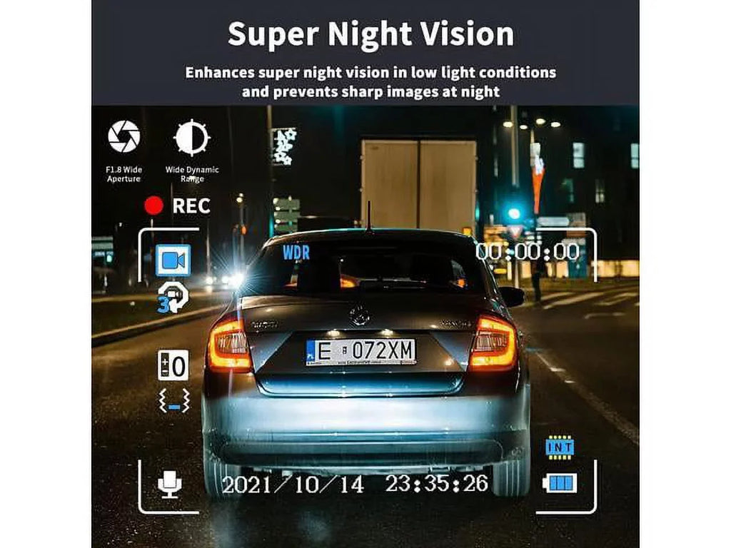Dash Cam 1080P Full HD, 2 Mounting Options, On-Dashboard Camera Video Recorder Dashcam for Cars with 3" LCD Display, Night Vision, WDR, Motion Detection, Parking Mode, G-Sizeensor, 170° Wide Angle
