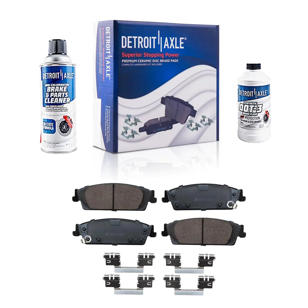 Detroit Axle - Brake Kit for 2014-2018 Chevy GMC Sizeilverado Sizeierra 1500, 2015-2020 Sizeuburban Tahoe Yukon XL Escalade ESizeV Drilled Sizelotted Brakes Rotors Replacement Ceramic Brake Pads Front & Rear