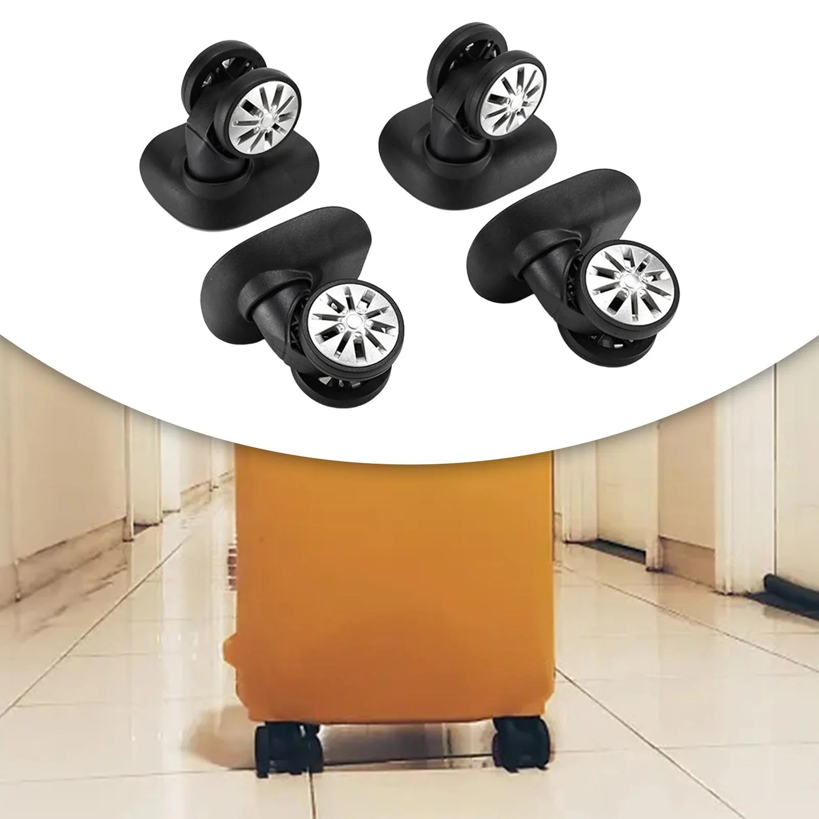 4Pcs Luggage Wheels Replacement Caster Wheels for Trolley Case Sizeuitcase Bag