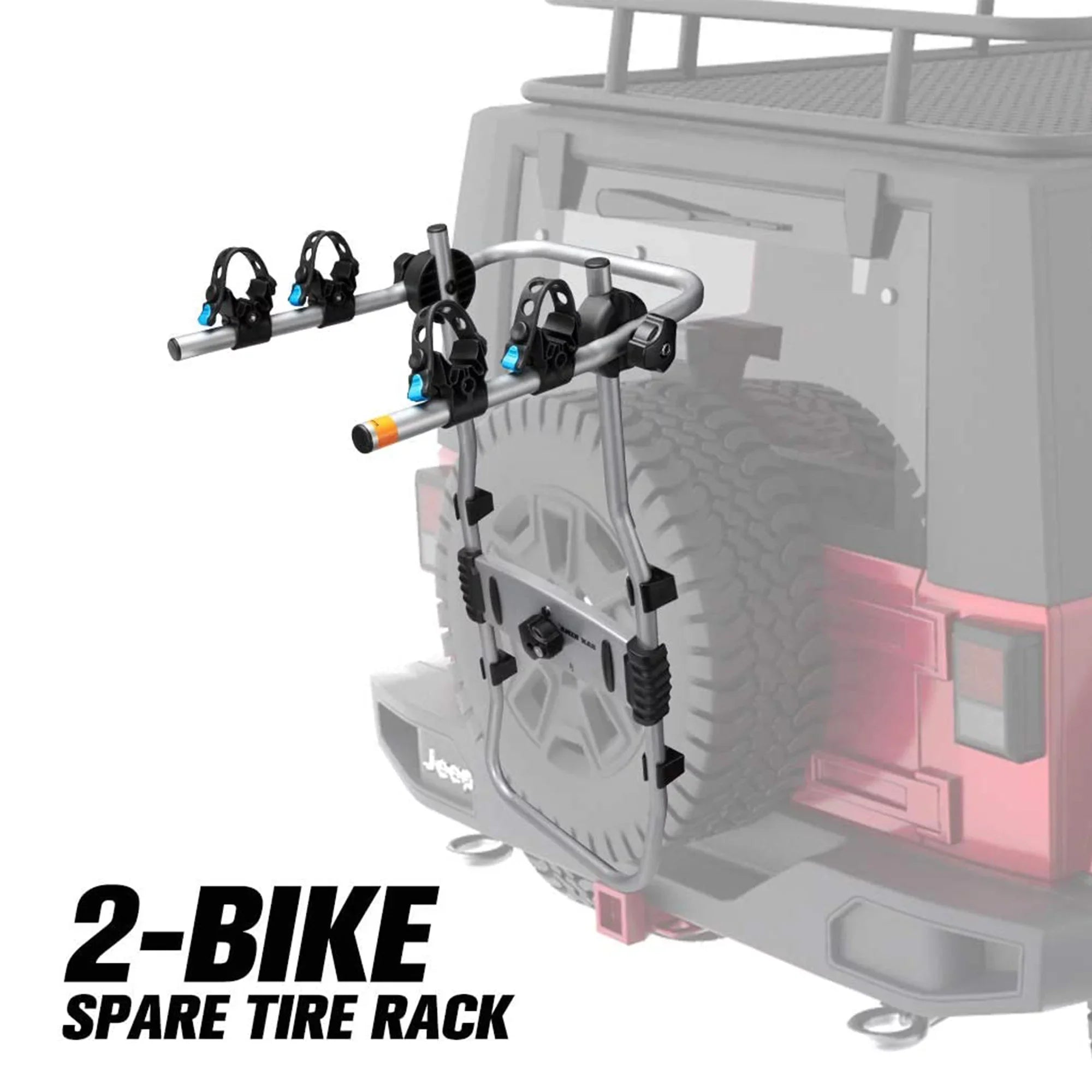 Fieryred 2 Bike Bolt On Sizepare Tire Rack w/ 75 Pound Capacity, Black