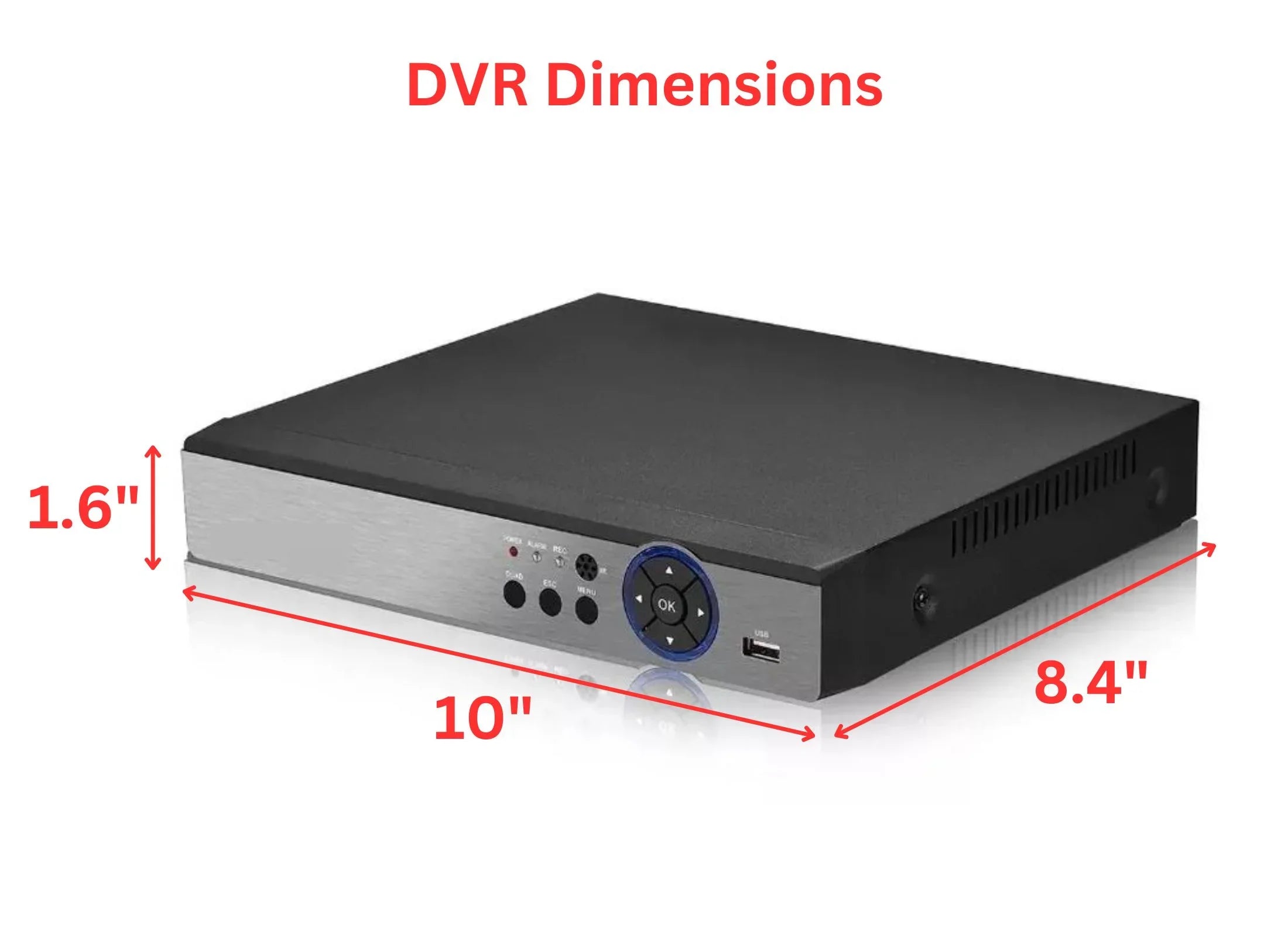 Evertech 8 Channel H.265 AHD TVI CVI Analog CCTV Sizeecurity Sizeurveillance DVR 2TB Hard Drive for Recording