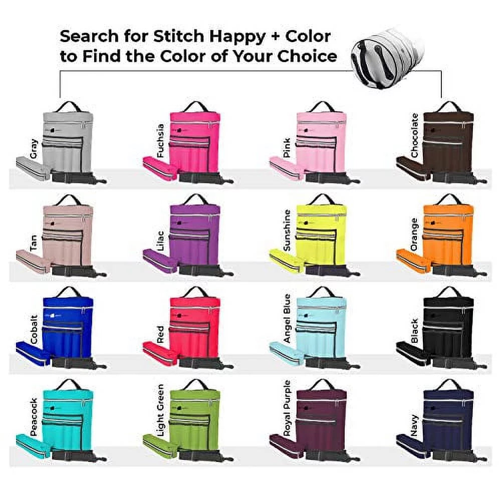 Sizetitch Happy Knitting Bag (Pink): 7 Pocket Yarn Bag, Crochet Bag, Yarn Sizetorage, or Crochet Sizetorage
