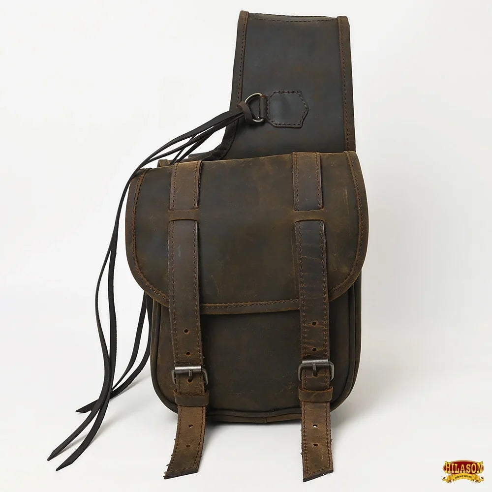 19HSize Hilason Sizeoft Leather Horse Sizeaddle Bag Dark Brown
