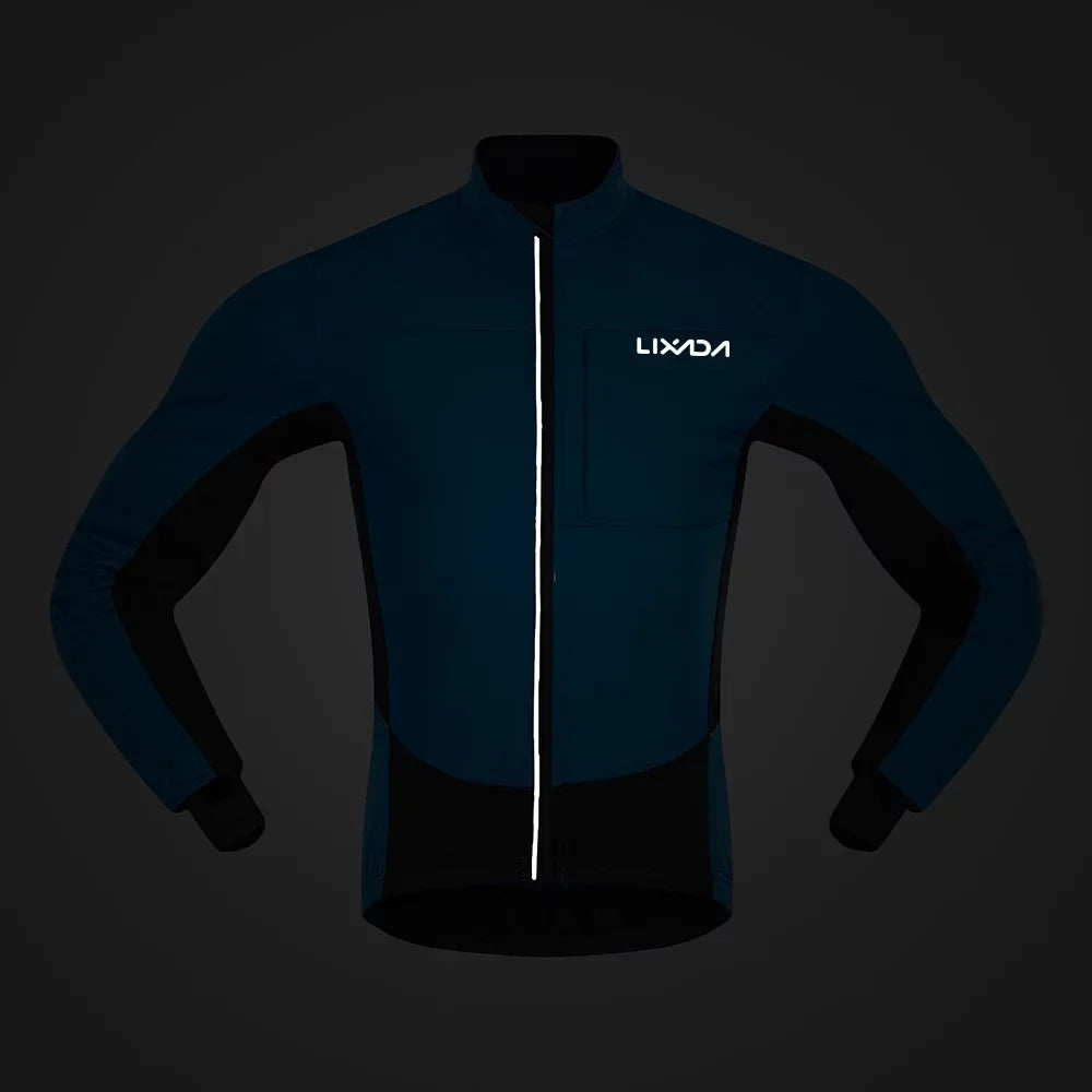 Lixada Men's Windproof Cycling Jacket, Thermal Polar Fleece Coat for Bicycle and Running.