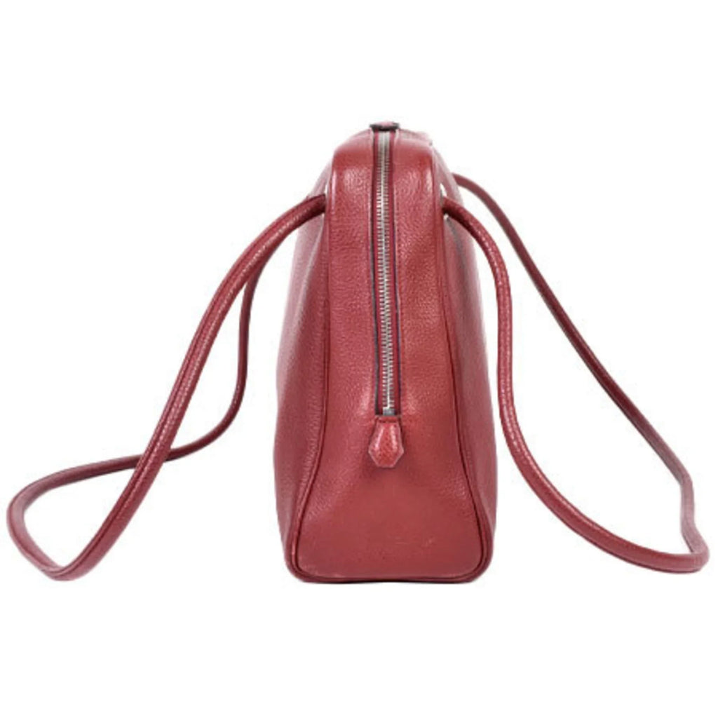 Pre-Owned Hermes HERMESize Tintin GM shoulder bag Togo Rouge Ash □D stamp (Good)