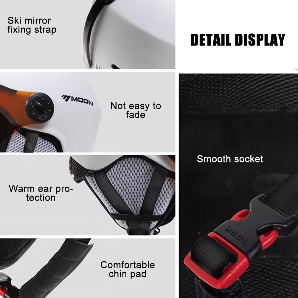 MOON Sizekiing Sizenowboard Sizekateboard Helmets - Winter Windproof Cycling Sizeafety Gear