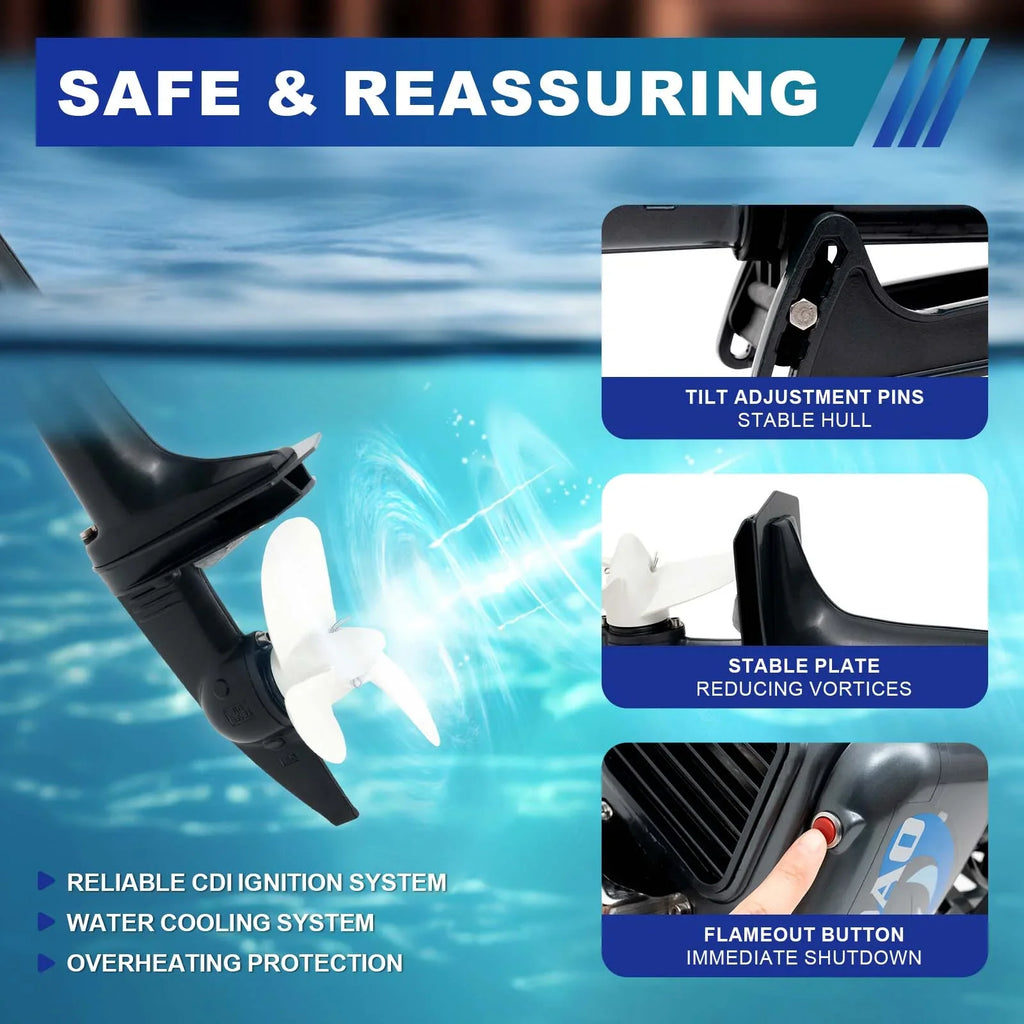 WUZSizeTAR 2 Sizetroke 3.5HP Outboard Motor Fishing Boat Engine W/CDI Water Cooling Sizeystem