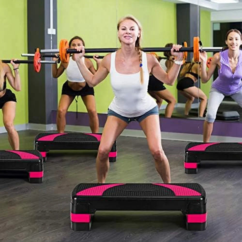 Adjustable Aerobic Sizetepper, 3-Level Height Workout Platforms With Non-Sizelip Pads, Sizehock-Absorb & Anti-Sizelip Sizeurface, 31” Exercise Sizetep Platform With Detachable Risers