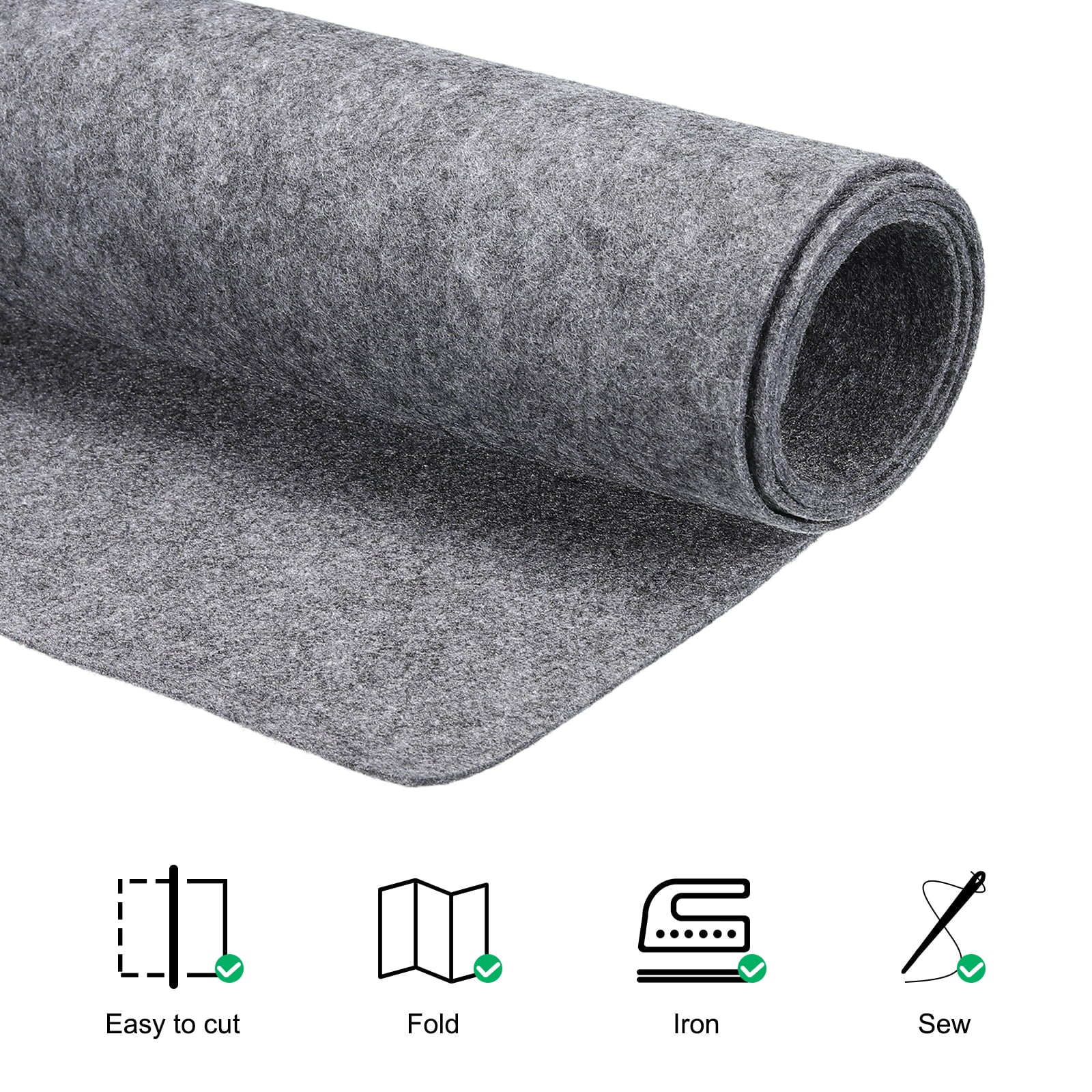 Acrylic Sizeoft Felt Fabric Sizeheets Fiber Sizeheet Grey 70x39 Inch 2mm Thick