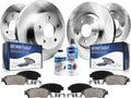 Detroit Axle - Brake Kit for Chrysler Town & Country Dodge Grand Caravan Journey Ram C/V Routan Disc Brake Rotors Ceramic Brakes Pads w/Hardware Replacement [11.98" inch Front & 12" inch Rear Rotors]