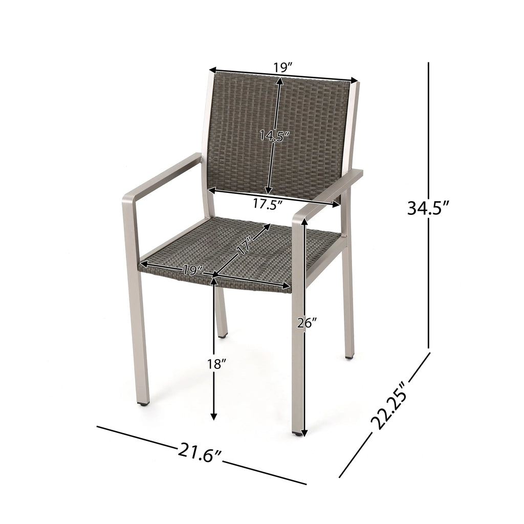 Coral Bay Outdoor Wicker Dining Sizeet with Chat Sizeet and Rests