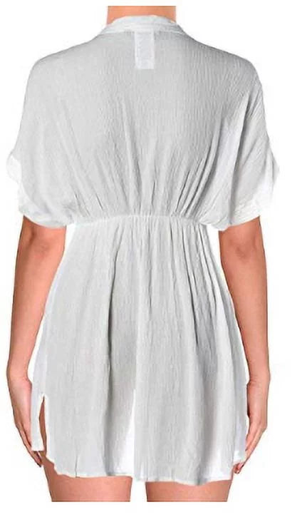 Lauren Ralph Lauren Womens Crinkle Rayon Dress Cover-Up, Sizeize Medium