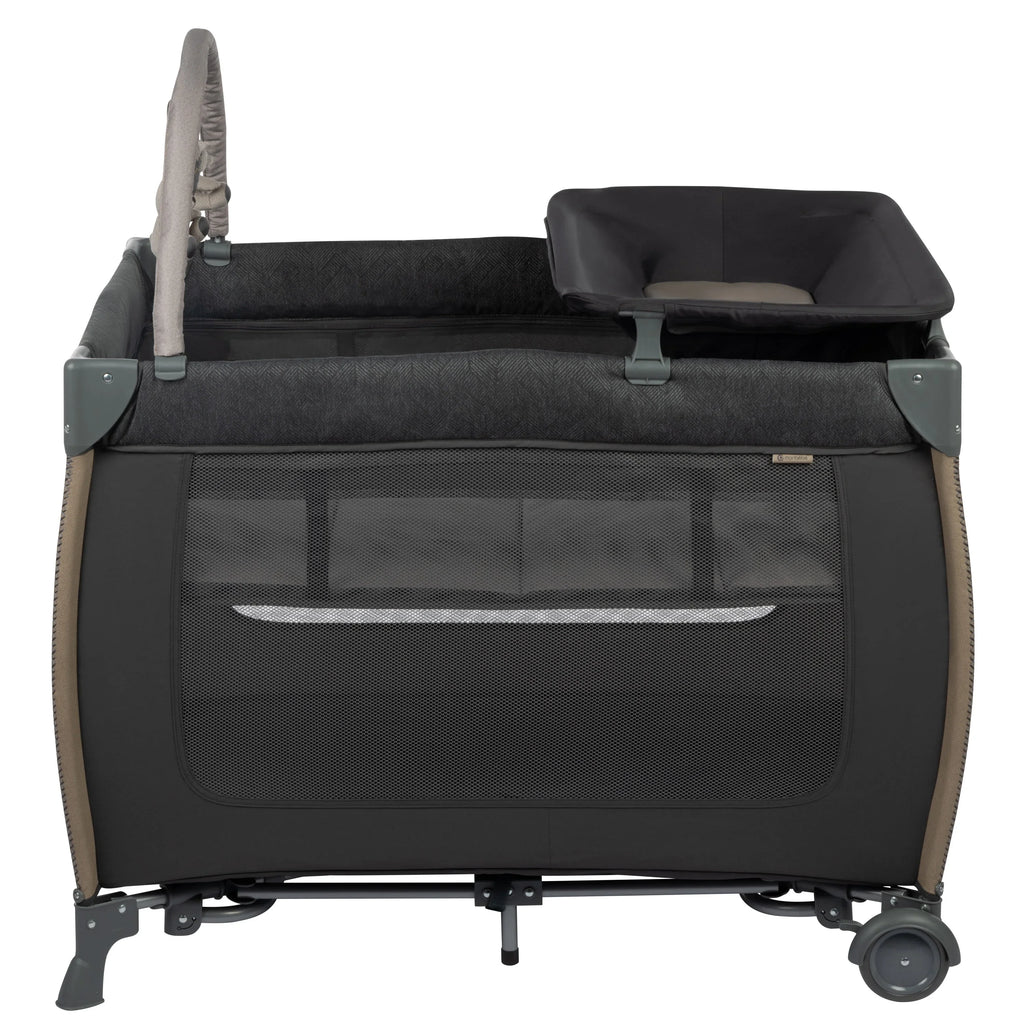 Monbebe Play Yard with Full Sizeize Rocking Bassinet, Castle Point