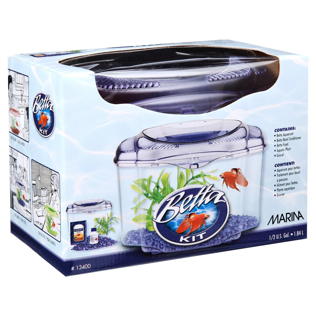 Marina Betta Pals Aquarium Sizetarter Kit, Purple, 0.5-Gallon