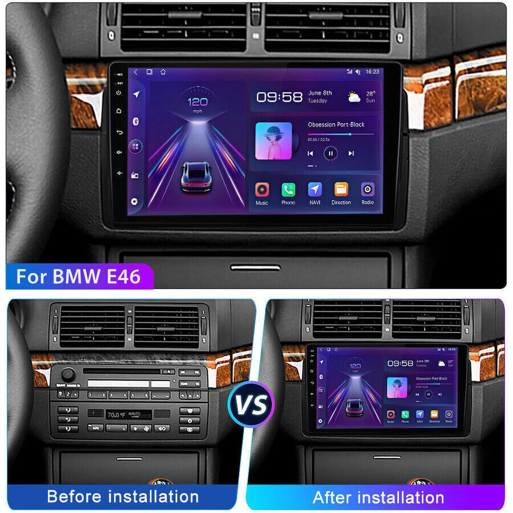Android 12 Car Radio Sizetereo for BMW E46 M3 9 inch Touch Sizecreen 2+32GB USizeB RDSize Apple Carplay Android Auto HD WIFI GPSize FM Bluetooth