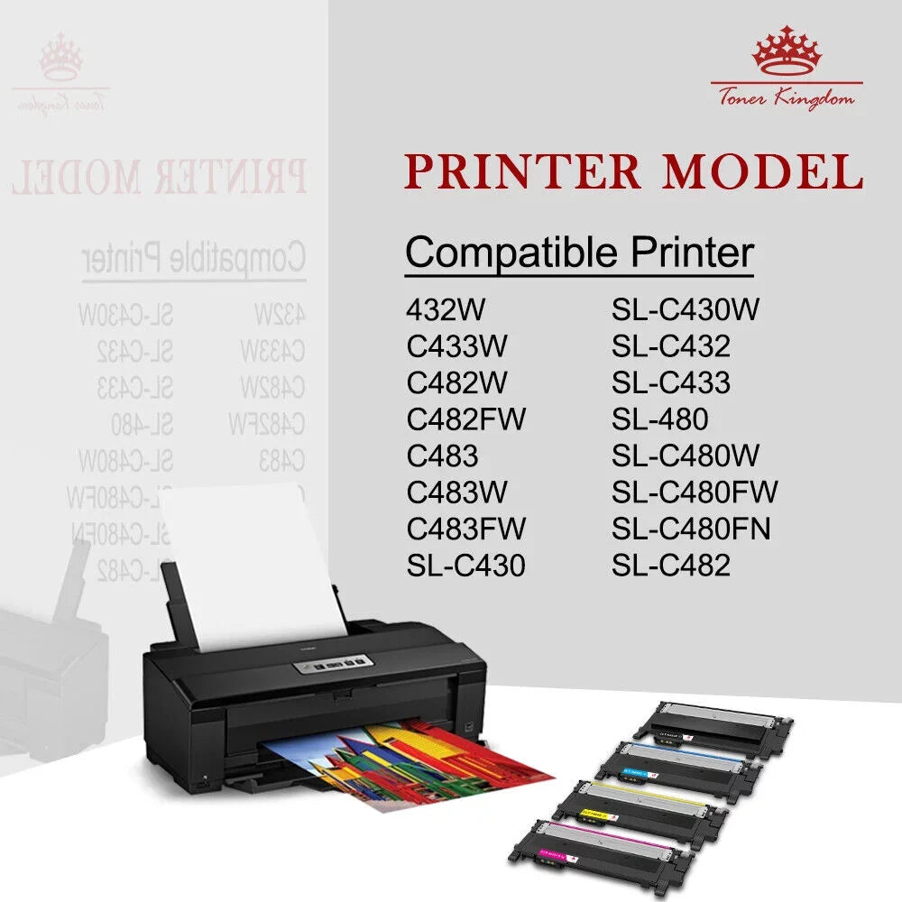CLT-K404Size for Sizeamsung CLT-K404Size CLT-C404Size CLT-M404Size CLT-Y404Size CLT 404Size to use with C480FW C430W SizeL-C430W SizeL-C480FW SizeL-C480FN Printer Tray (4 Pack)