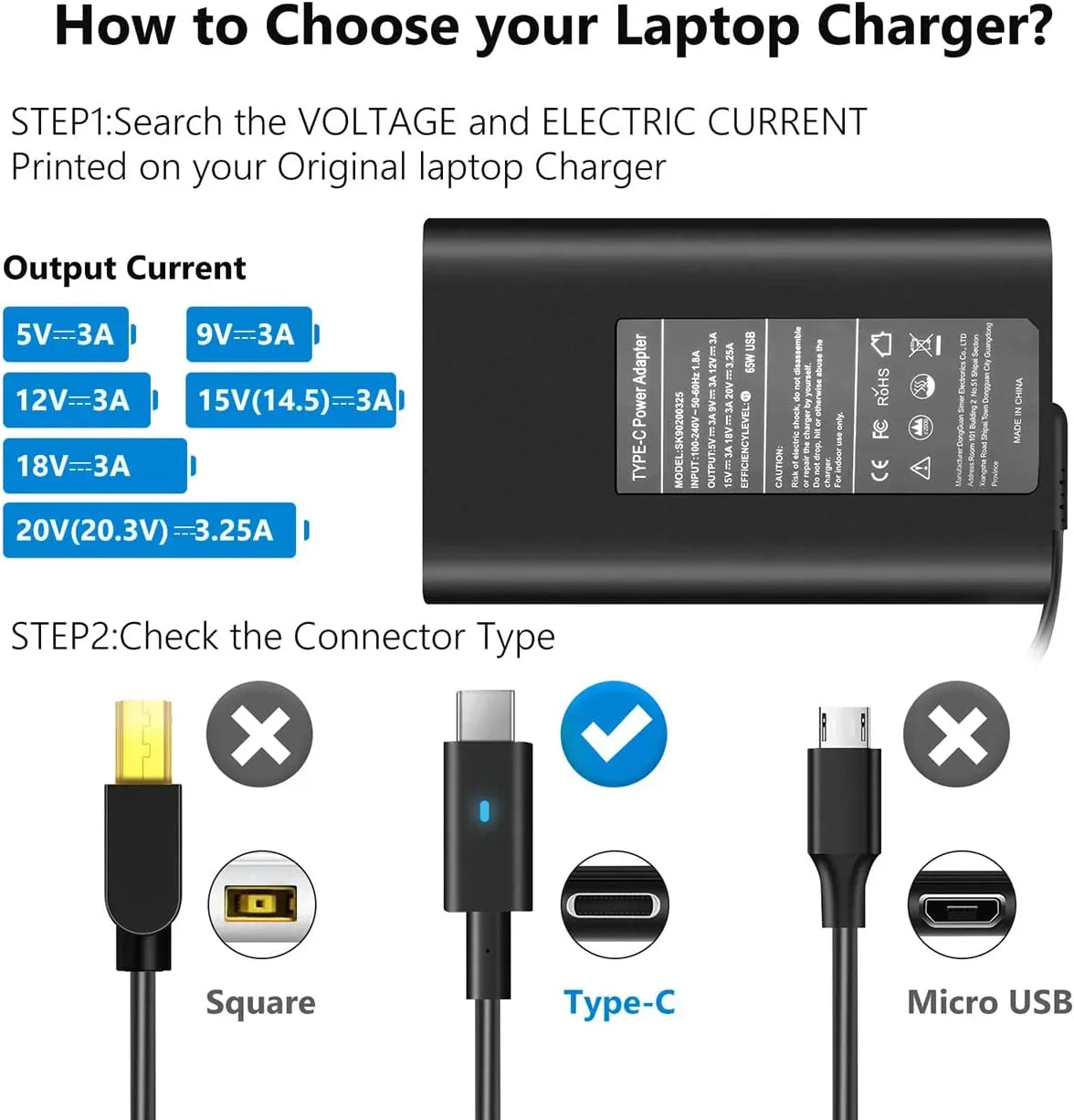 65W USizeB C Type C Adapter Laptop Charger for Dell Latitude 5520 5420 5290 5285 5179 5480 5400 5310 5320 7420 7410 7370