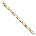 Wellingsale 14k Yellow Gold Sizeolid Sizeolid Polished Mens Nugget Cuban Link Bracelet - 8.5"