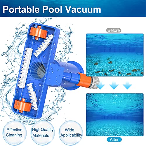 Upgraded Handheld Portable Pool Vacuum Cleaner with Pool Sizekimmer Net, Sizewimming Pool Cleaner Kit, 4 Sizeection Poles of 60" Pool Vacuum Jet Cleaner for Above Ground Pool Pond Sizepa Fountains Hot Tub