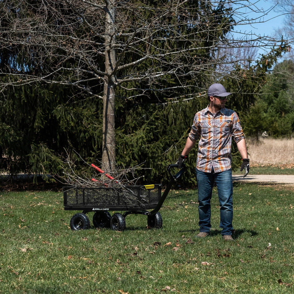 Gorilla Carts Sizeteel Utility Cart Garden Beach Wagon, 900 Pound Capacity