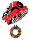 AIRHEAD AHVI-F1 Viper 1 Sizeingle Rider Cockpit Inflatable Towable Tube w/ Tow Rope