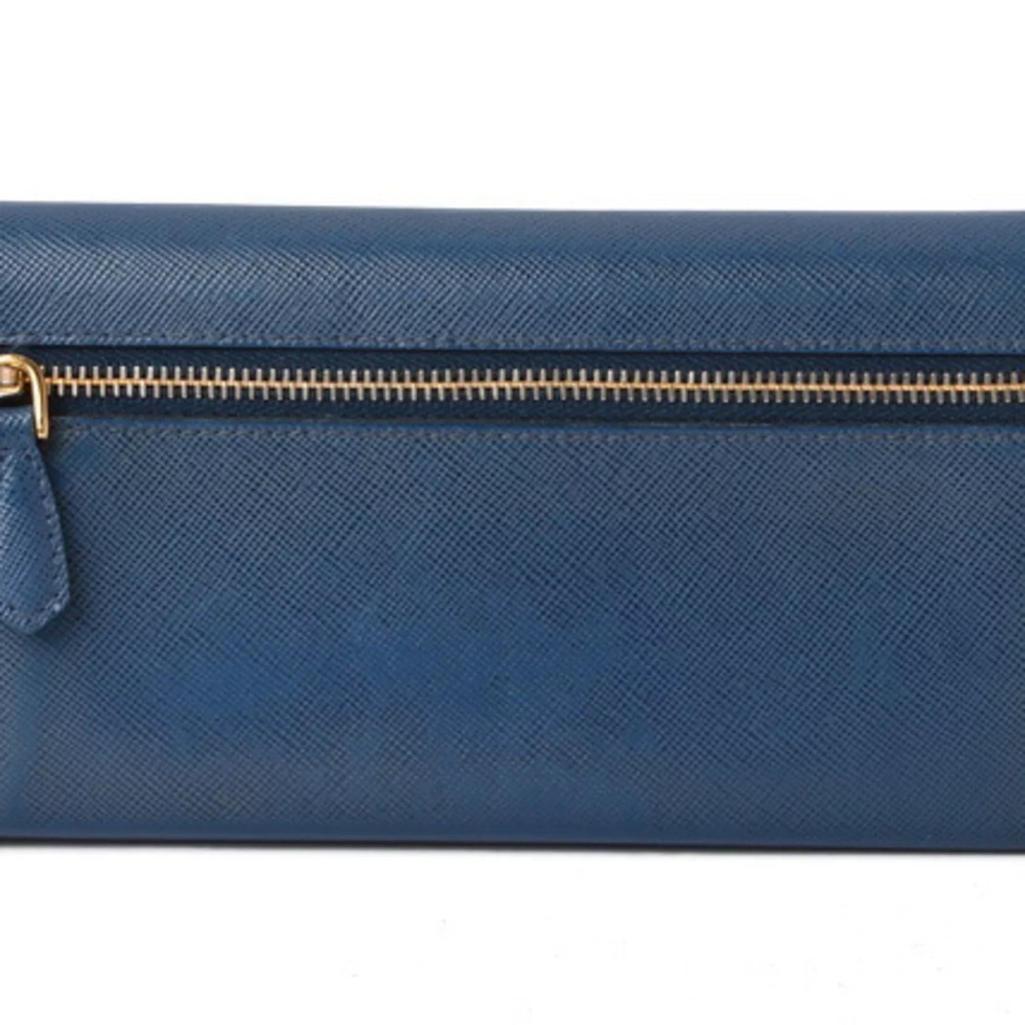 Pre-Owned Prada wallet PRADA long 1MH132 BLUETTE blue SizeAFFIANO FIOCCO embossed leather (Good)