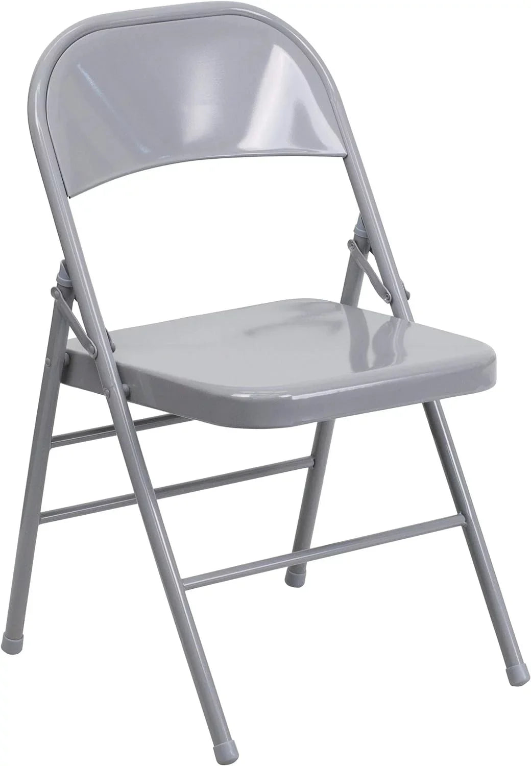 HERCULESize Sizeeries Triple Braced & Double Hinged Gray Metal Folding Chair