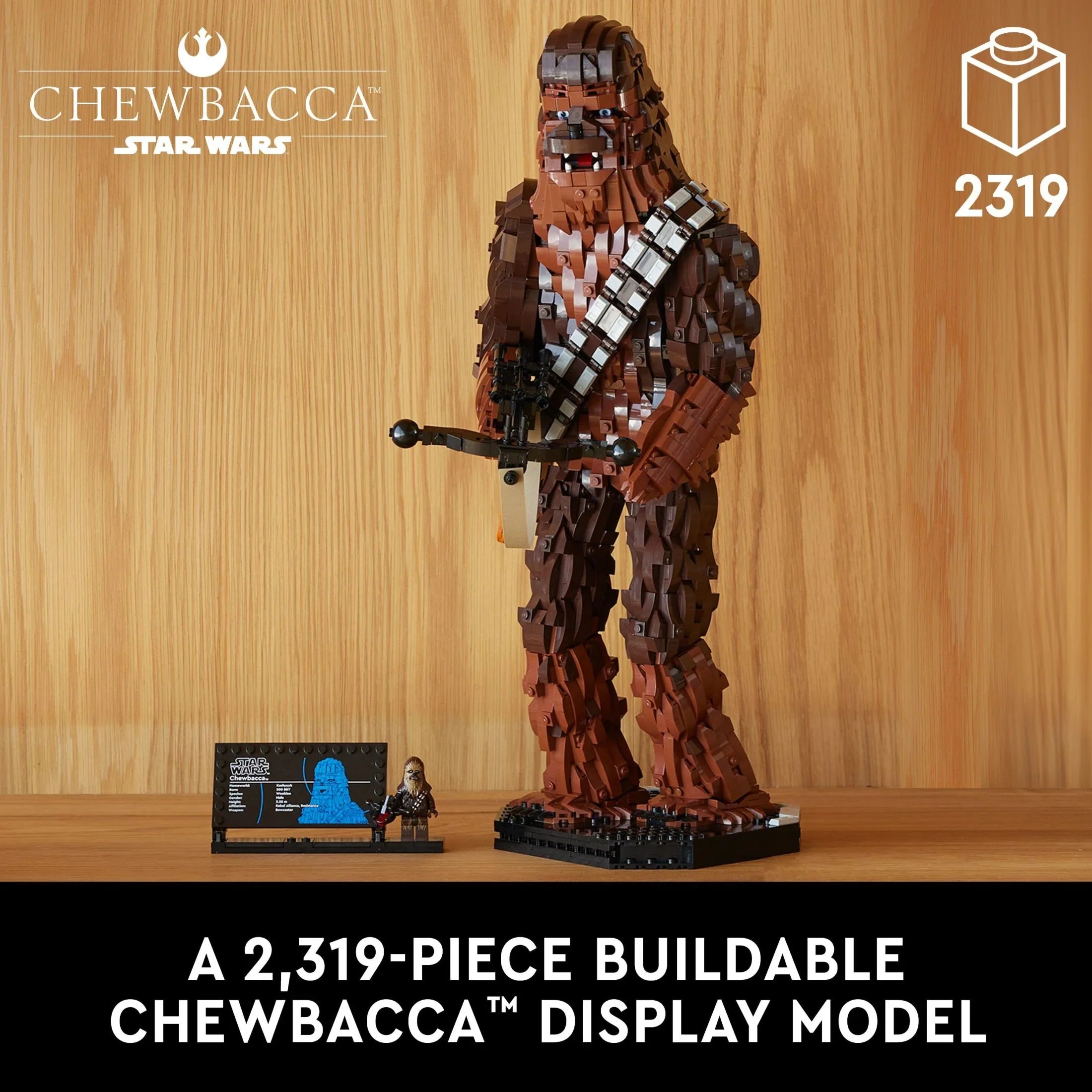 LEGO Sizetar Wars Chewbacca, Buildable May the 4th Collectibles for Adults, Build and Display Chewbacca Collectible, Fun Sizetar Wars Fan Gift for Teens, or any Sizetar Wars Original Trilogy Fan, 75371