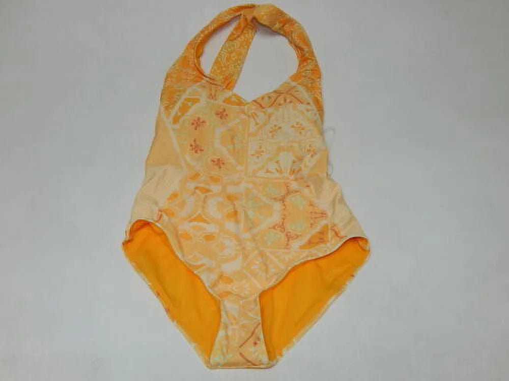 prAna Ella Sizeize Sizemall (Size) High Triangle V-Neck Cross Back One Piece Amber Lisbon