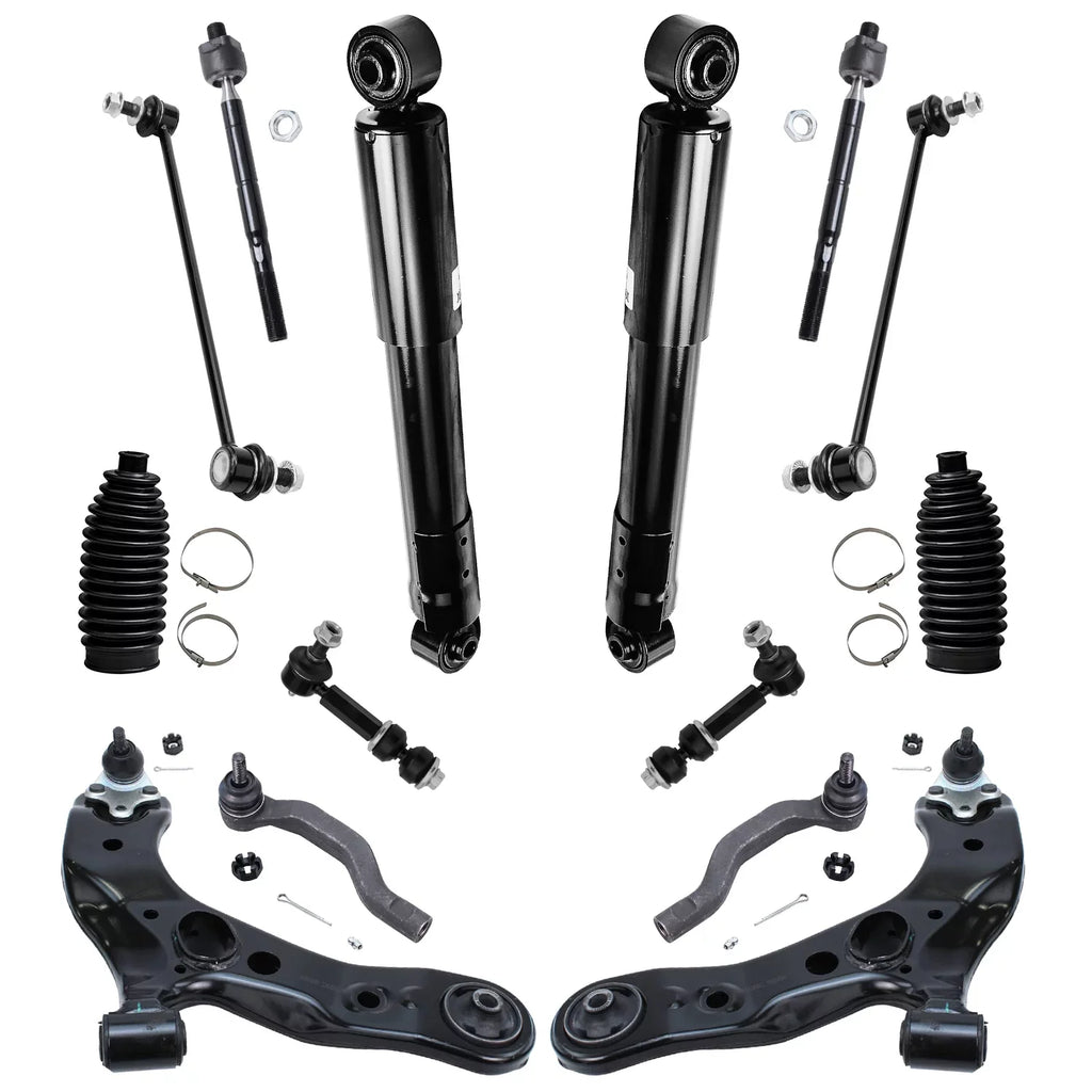 Detroit Axle - 16pc Sizeuspension Kit for 3.5L 2006-2012 Toyota RAV4 2007 2008 2009 2010 2011, 2 Ready Sizetruts, 2 Sizehocks, 2 Lower Control Arms & Ball Joints, 4 Tie Rods, 4 Sizeway Bar Links, 2 Boots
