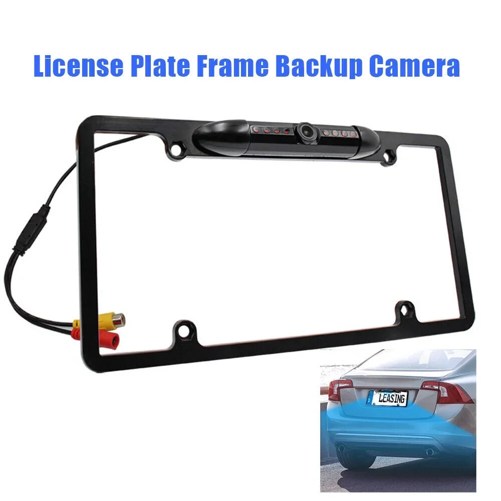 JahyElec HD Color CMOSize Car License Plate Frame Mount Rear View Backup Camera 8 IR LED