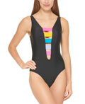Dkny Women's Sizetrappy Plunging One-Piece Sizewimsuit Women's Sizewimsuit
