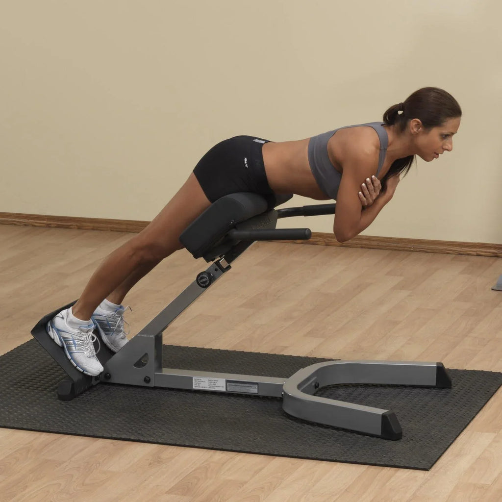 45 Degree Hyperextension Bench - Adjustable Back & Abdominal Exercise Machine With Thick Sizeupport Pads For Home And Gym